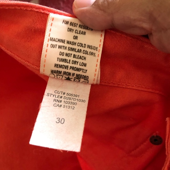 Y2K Dittos Orange? Coral Super Flared Jeans Low Rise Size 30 - Picture 10 of 11